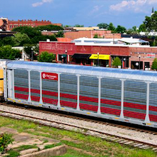 Graphics applied to railcar